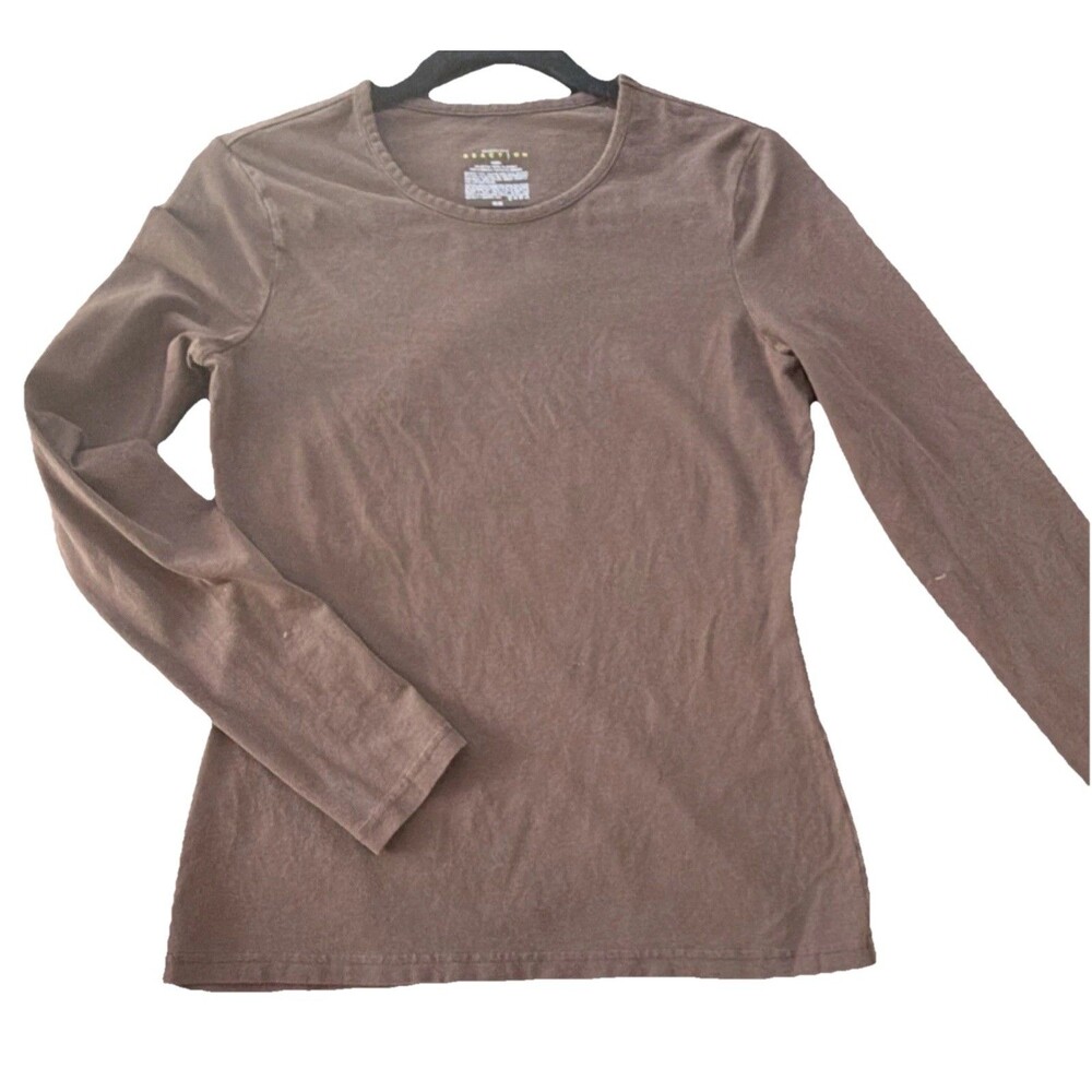 Kenneth Cole Reaction Brown Knit Long Sleeve Crew Neck Top Women M Casual